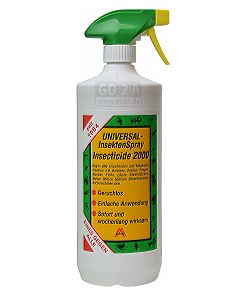 Das Insektenschutzmittel Insecticide 2000 bekmpft fliegende und kriechende Schadinsekten. Es wirkt nicht auf Warmblter und kann bei Tieren und im Gartenbereich angewendet werden.